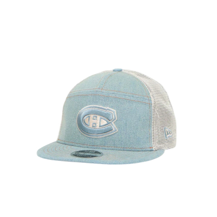Montreal Canadiens Denim 9FIFTY Split Panel Trucker Cap - Denim