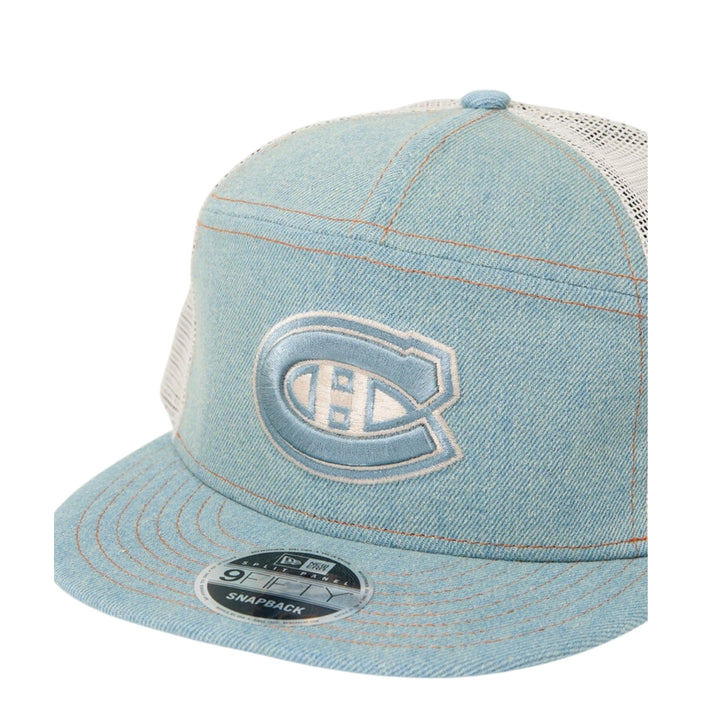 Montreal Canadiens Denim 9FIFTY Split Panel Trucker Cap - Denim Blue