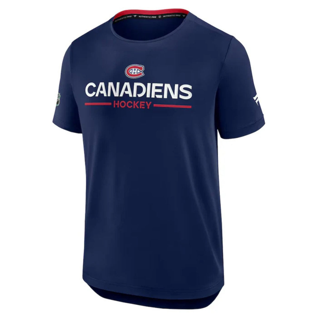 Montreal Canadiens NHL Authentic Pro Rink Tech Men's T-Shirt - Navy