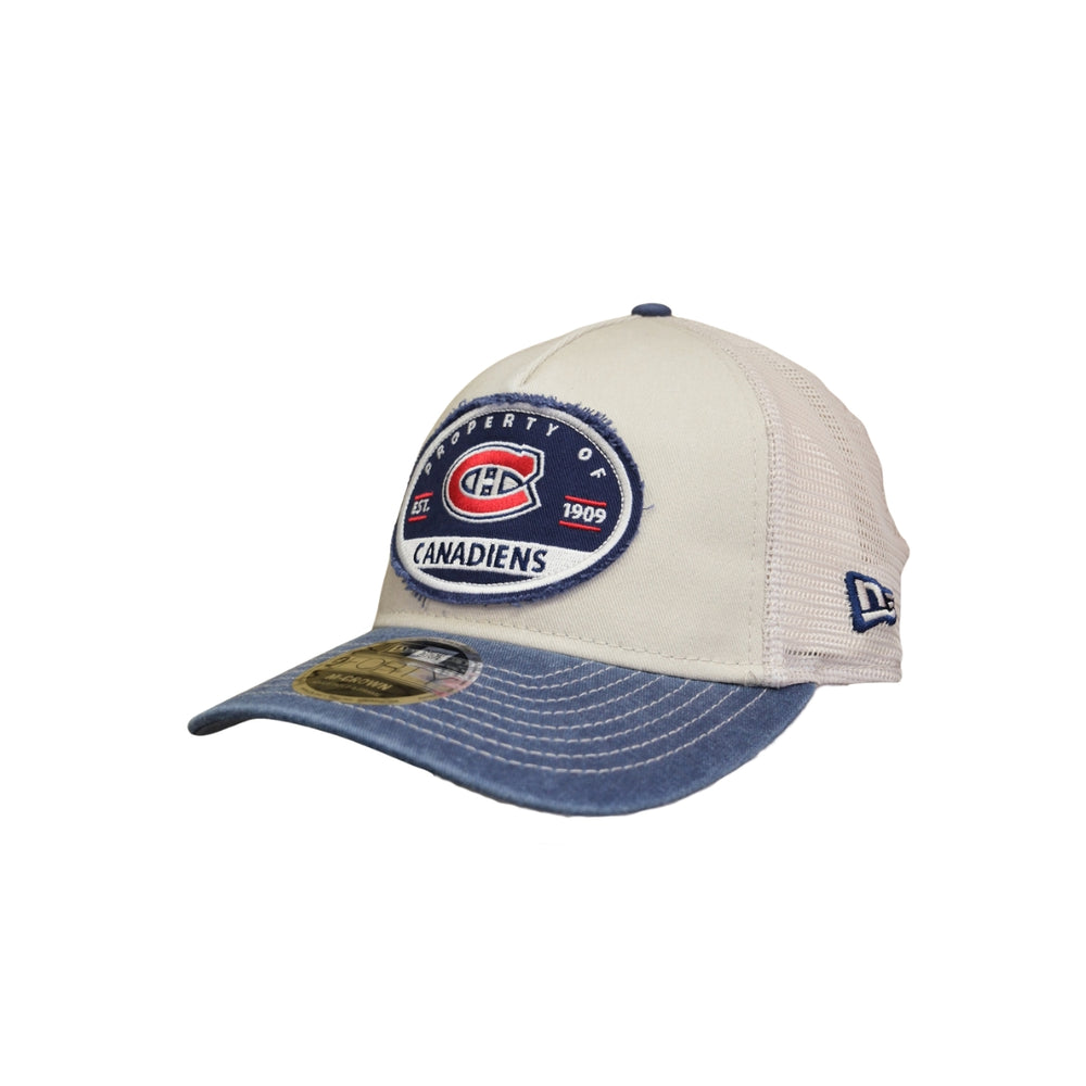Montreal Canadiens NHL® 9FORTY A-Frame Washed Trucker Cap – Cream / Blue