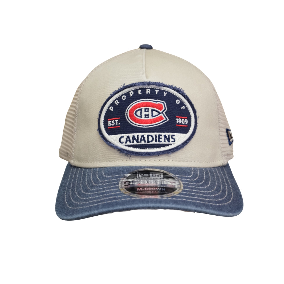 Montreal Canadiens NHL® 9FORTY A-Frame Washed Trucker Cap – Cream / Blue