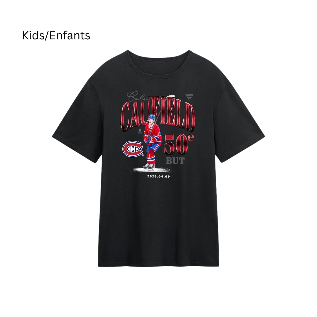 Montreal Canadiens NHL® Cole Caufield #13 50th Goal T-shirt - Kids - Black