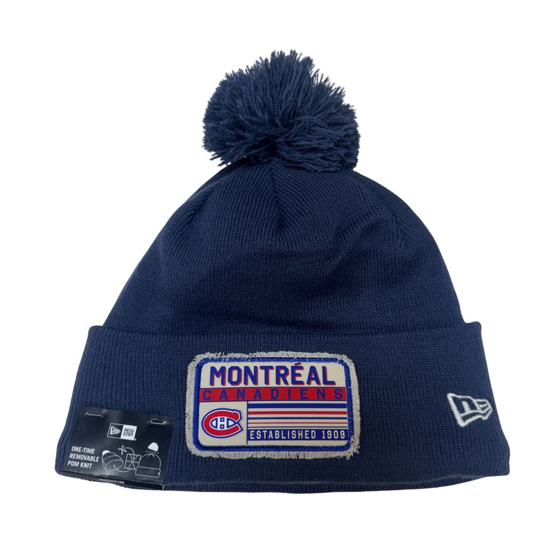 Montreal Canadiens Hockey NHL New Era Pom Adult Winter Beanie – Navy