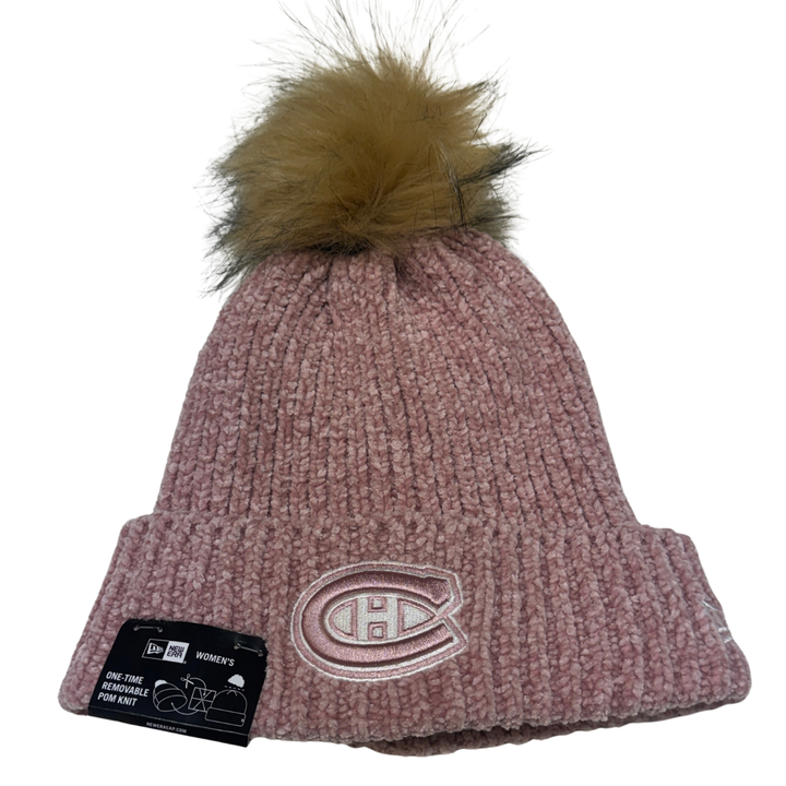 Montreal Canadiens Hockey NHL New Era Pom Adult Winter Beanie – Pink