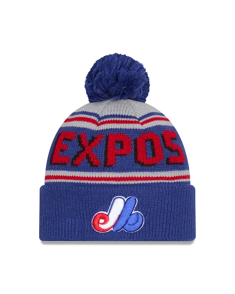 Tuque Montreal Expos Baseball MLB New Era Pom Adult Unisex Beanie – Blue