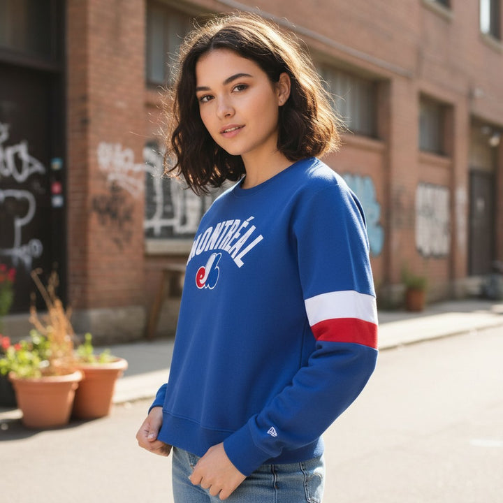 Montreal Expos MLB® New Era® Crewneck Women's Sweatshirt - Blue