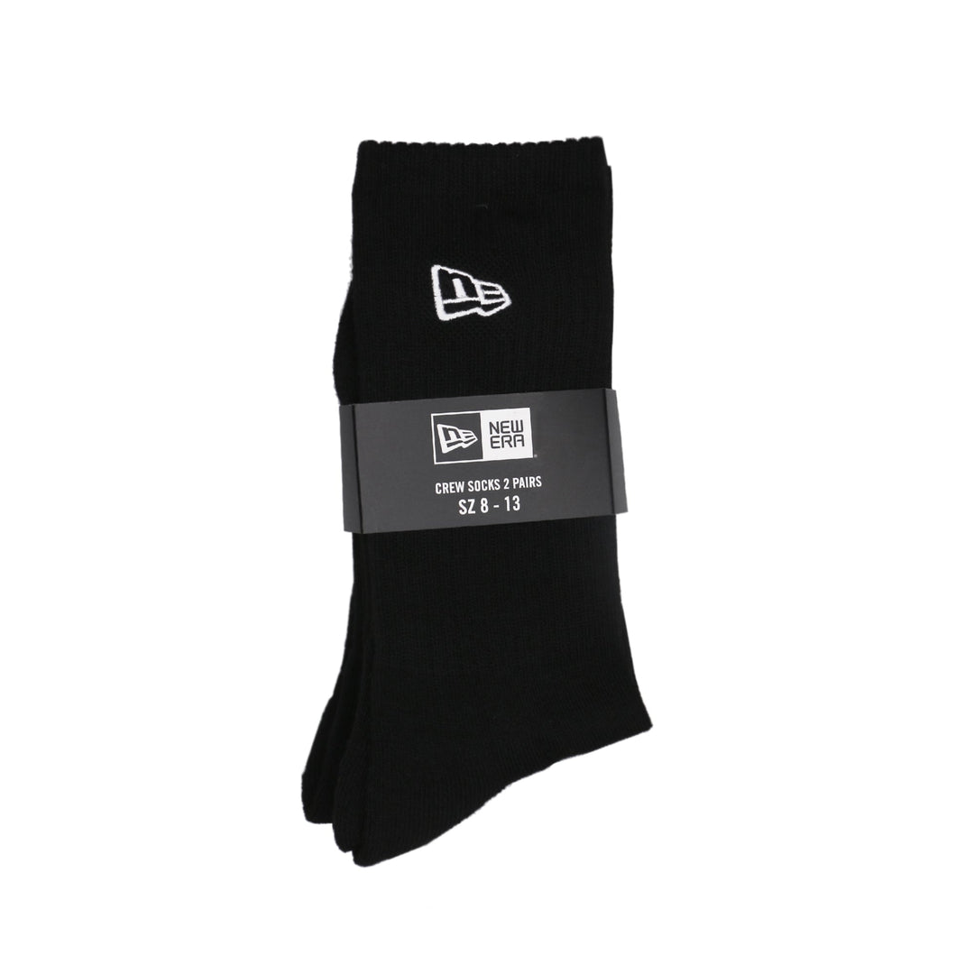 NEW ERA® Brand Logo Crew Men's Socks 2 Pack - Black
