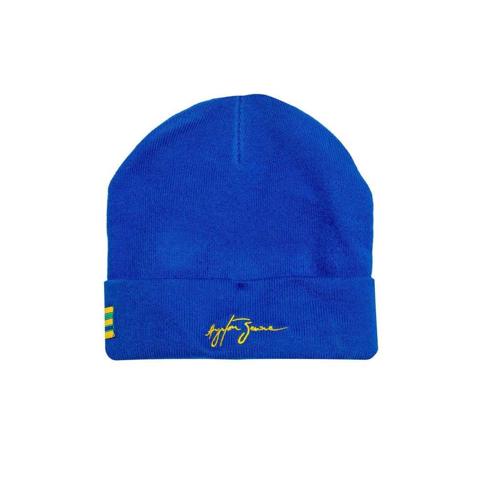 Ayrton Senna Winter Beanie Men or Women - Blue 
