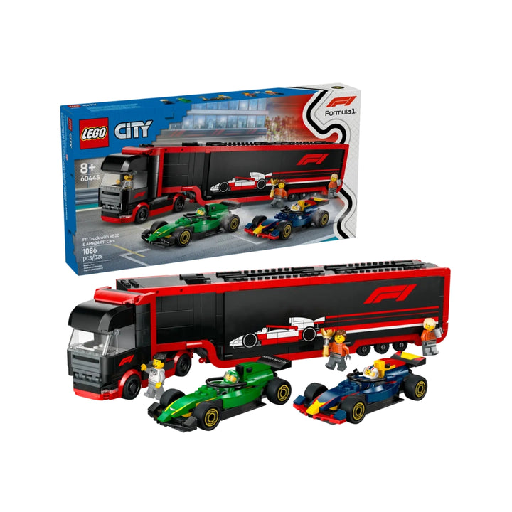 Oracle Red Bull Racing F1™ Team & Aston Martin F1™ Team Truck with RB20 & AMR24 F1™ LEGO 1:24 Scale Model Car - Muticolour