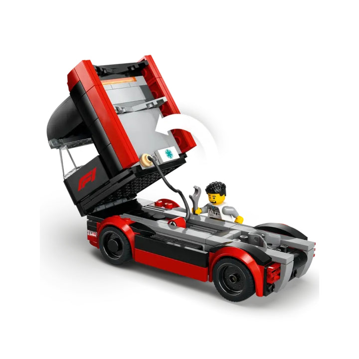 Oracle Red Bull Racing F1™ Team & Aston Martin F1™ Team Truck with RB20 & AMR24 F1™ LEGO 1:24 Scale Model Car - Muticolour