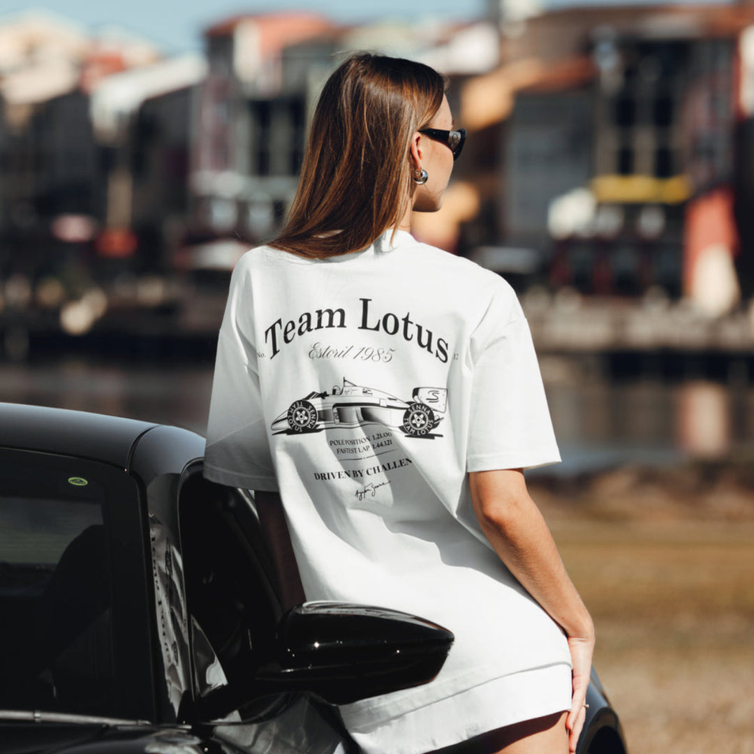 Ayrton Senna x Team Lotus Oversize Estoril 1985 T-Shirt - Beige