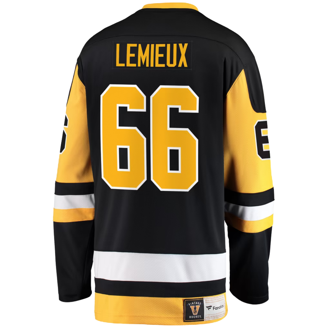 Pittsburgh Penguins Mario Lemieux Breakaway Vintage Hockey Jersey - Men - Black