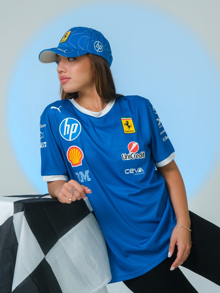 2025 Puma Scuderia Ferrari HP F1 Monza GP Unisex Tee - Blue 