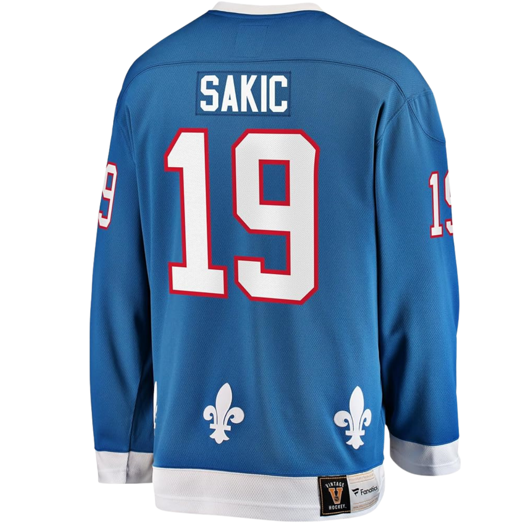 Quebec Nordiques Joe Sakic Breakaway Hockey Jersey - Men - Blue