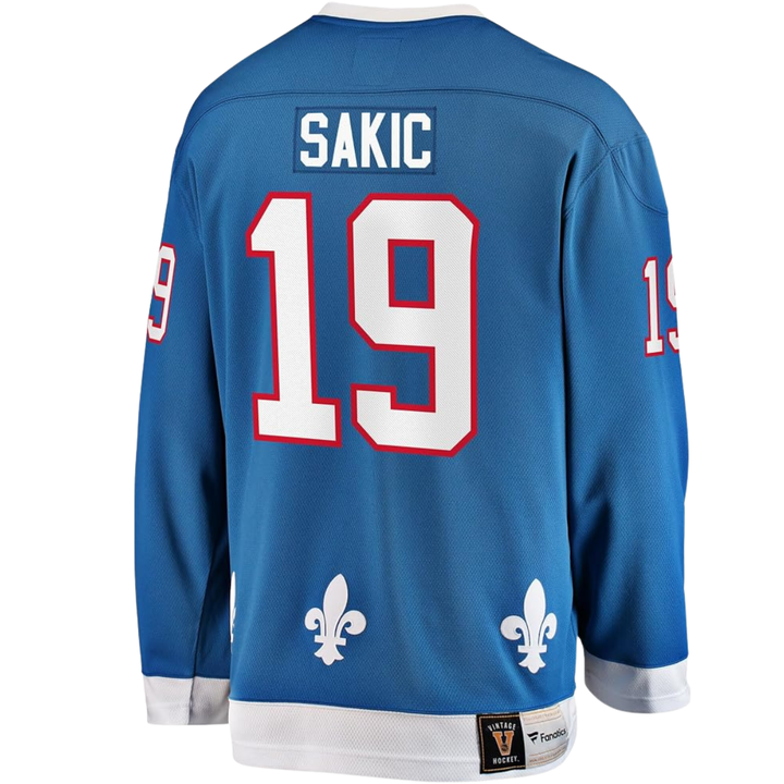 Quebec Nordiques Joe Sakic Breakaway Hockey Jersey - Men - Blue