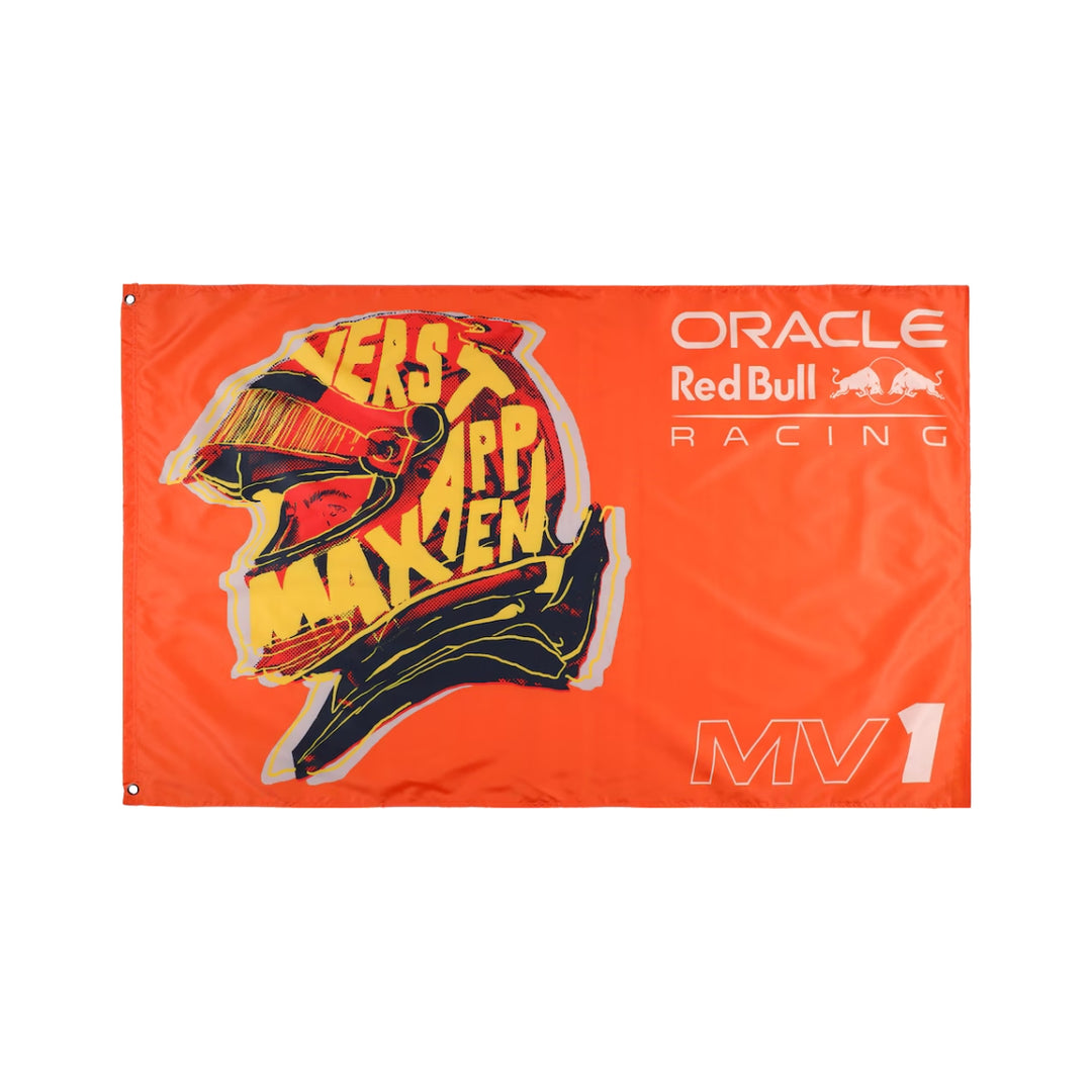 Red Bull Racing F1 ™ Team Max Verstappen Helmet Large Flag MV1 - Orange