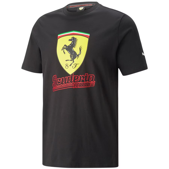 Scuderia Ferrari Race Big Shield T-Shirt Heritage Adult - Black
