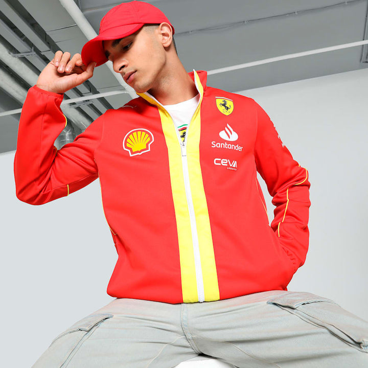 2024 Scuderia Ferrari F1 Team Softshell Men's Motorsport Jacket - Burnt Red