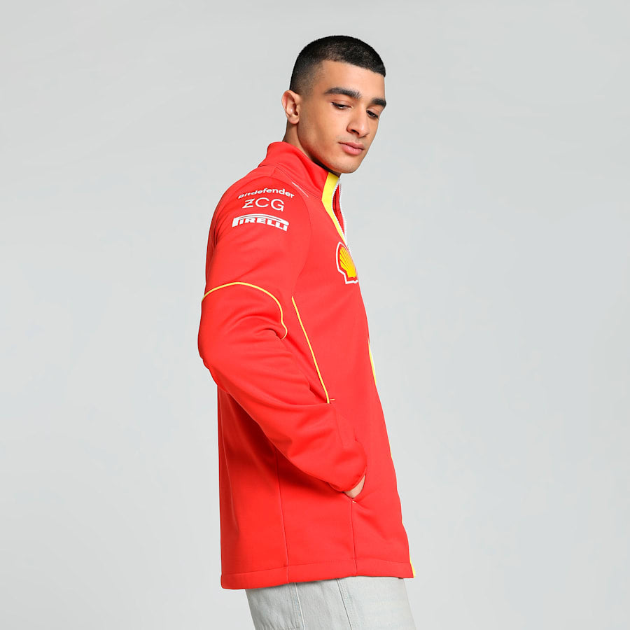 2024 Scuderia Ferrari F1 Team Softshell Men's Motorsport Men's Jacket - Burnt Red