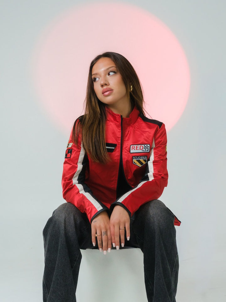 Scuderia Ferrari F1™ Team "Everywhere Red" Made in Italy Women's Bomber Jacket  - Red