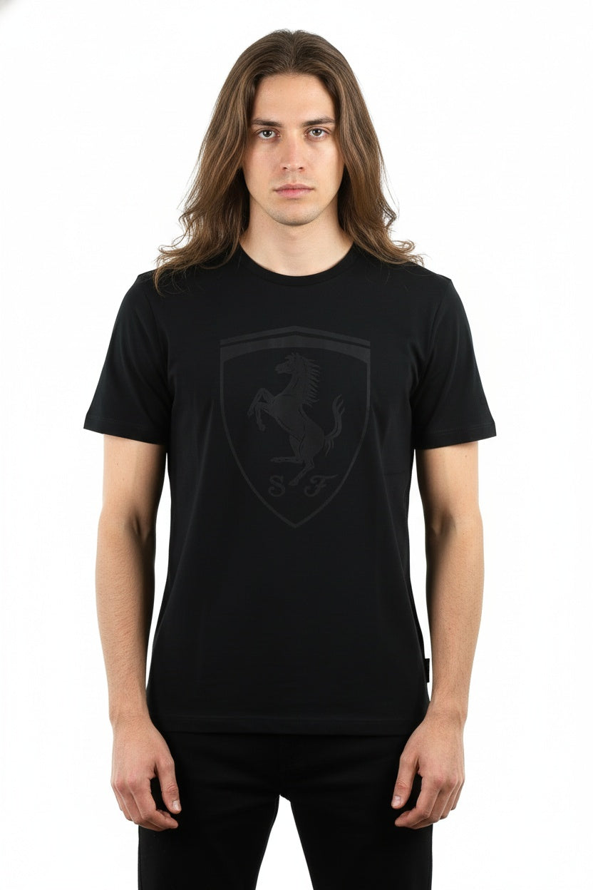 Scuderia Ferrari F1™ Team Big Shield Men's Tonal T-shirt - Black