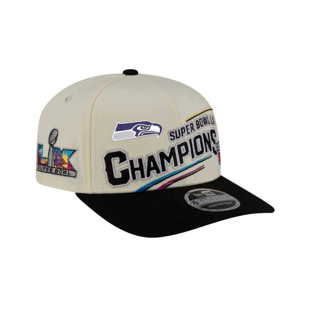 Seattle Seahawks NFL®  Super Bowl LX Champions 9SEVENTY Adjustable Hat – Cream/Black
