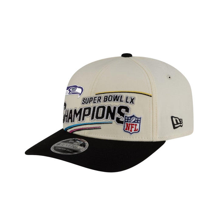 Seattle Seahawks NFL®  Super Bowl LX Champions 9SEVENTY Adjustable Hat – Cream/Black