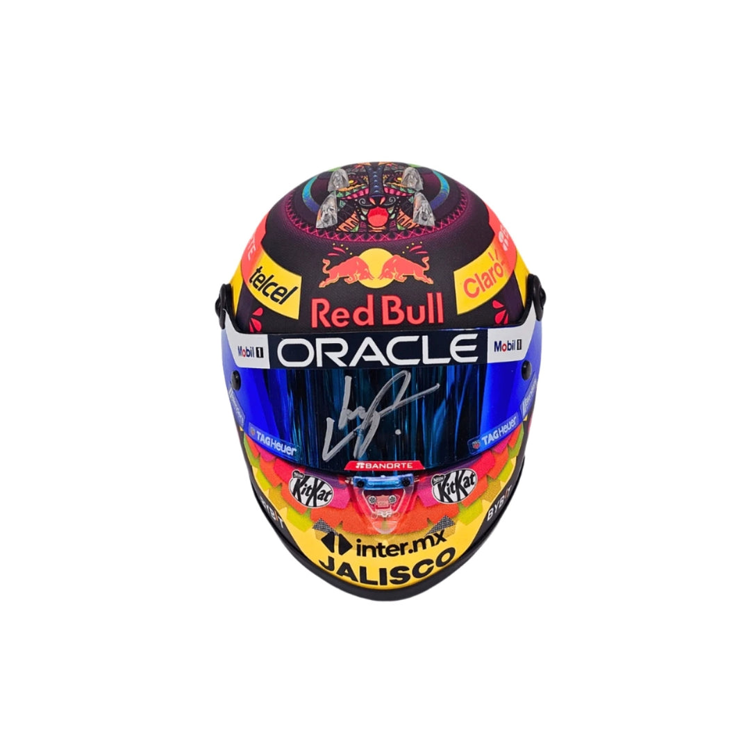 2023 Sergio Perez Red Bull Racing F1™ Personally Signed Mexican GP 1:2 Mini Helmet - Multicolor