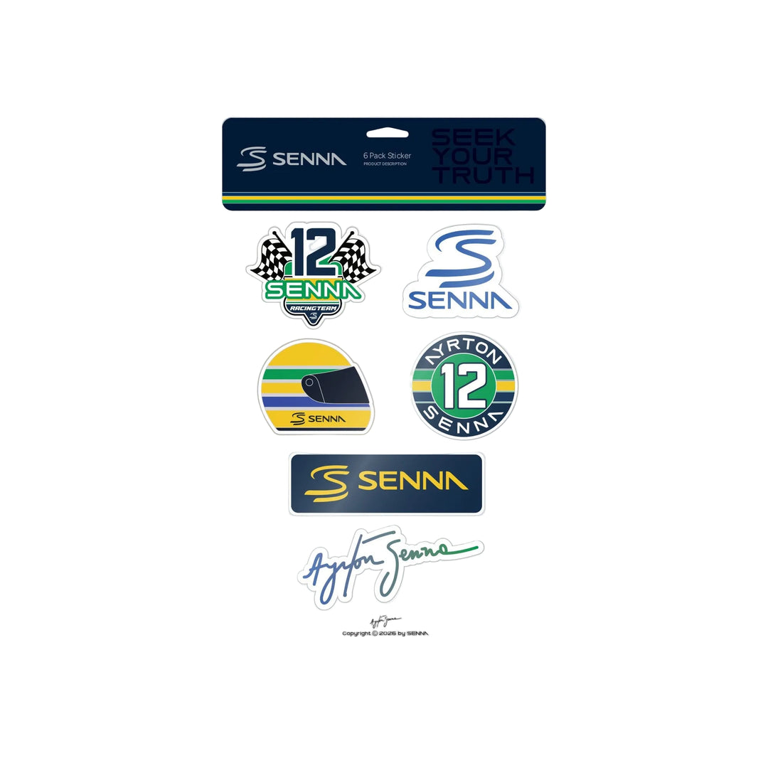 Ayrton Senna Sticker Pack - Navy