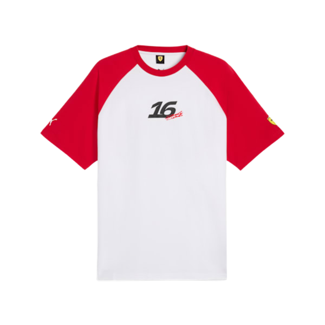 2026 Scuderia Ferrari F1™ Team Charles Leclerc Fanwear Men's T-Shirt - Rosso Corsa/Puma White