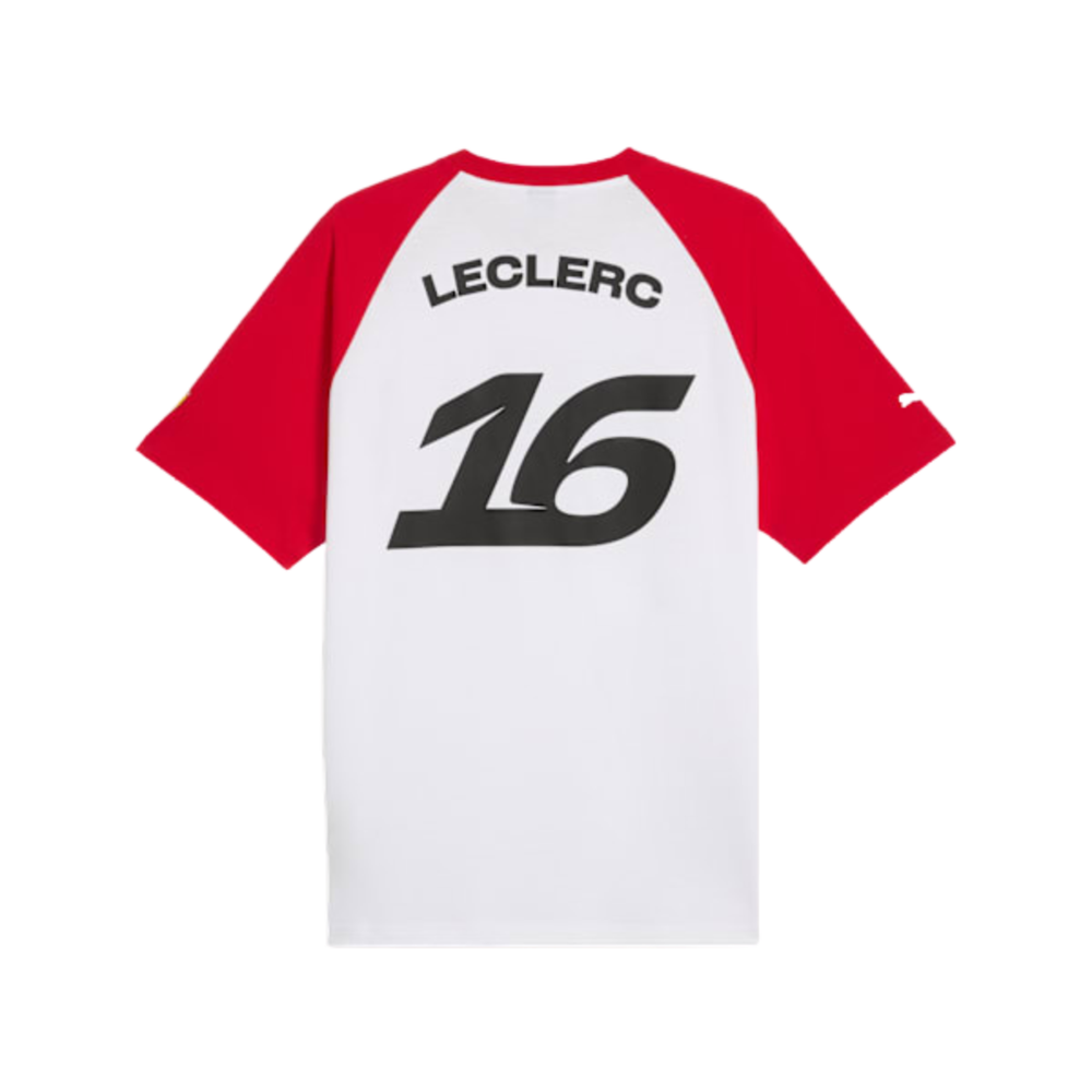 2026 Scuderia Ferrari F1™ Team Charles Leclerc Fanwear Men's T-Shirt - Rosso Corsa/Puma White