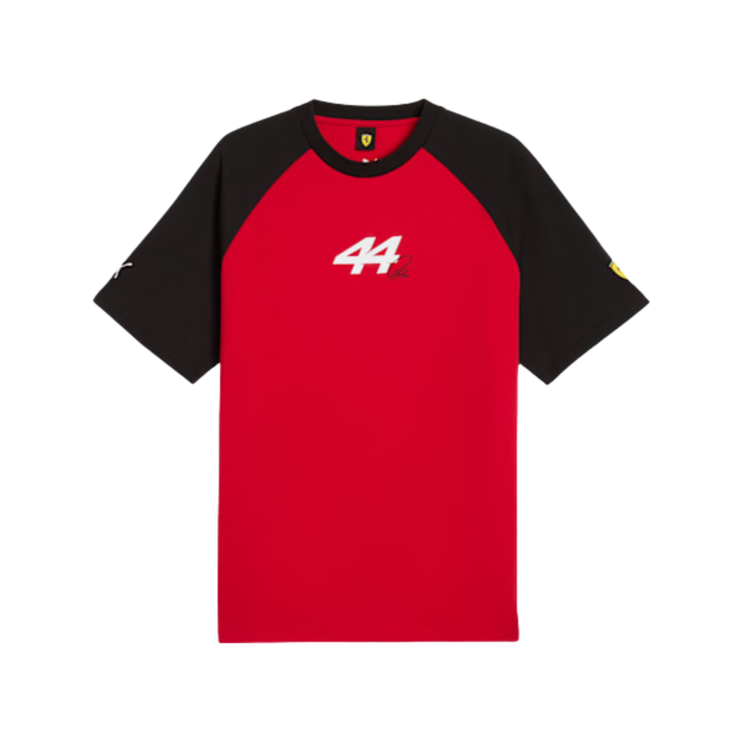 2026 Scuderia Ferrari F1™ Team Lewis Hamilton Fanwear Men's T-Shirt - Rosso Corsa/Puma Black