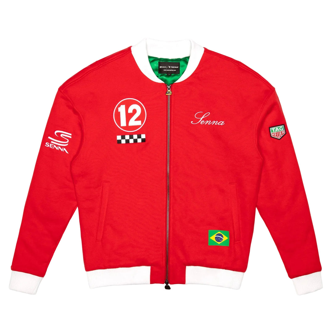 2026 TAG Heuer x Ayrton Senna Men's Race Varsity Jacket - Red