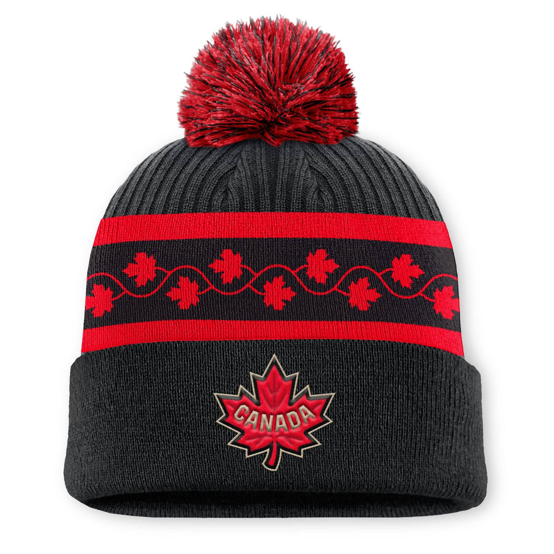 2025 NHL® Team Canada 4 Nations Face Off Winter Cuffed Beanie Tuque - Black 