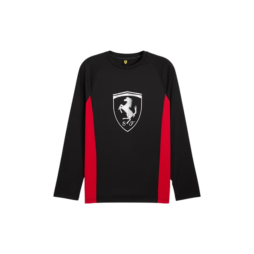 2025 Scuderia Ferrari F1™ HP Team Long‑Sleeve Tee – Rosso Corsa / Black