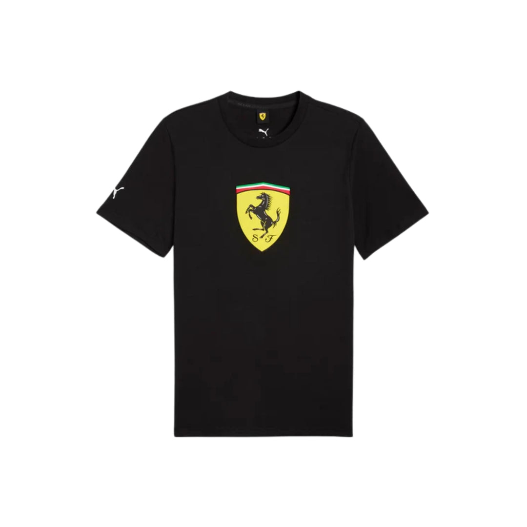2025 Scuderia Ferrari F1™ Team Colored Shield Men's T-Shirt - Black / Persian Blue