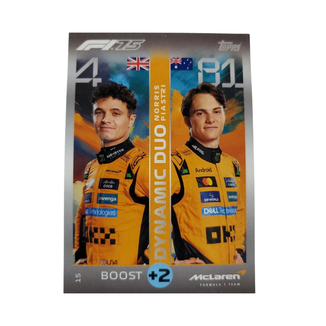 2025 Topps Turbo Attax Lando Norris Oscar Piastri McLaren F1 Team Trading Card 