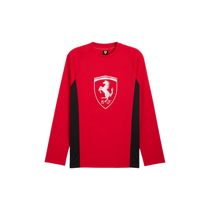 2025 Scuderia Ferrari F1™ HP Team Long‑Sleeve Tee – Rosso Corsa / Black
