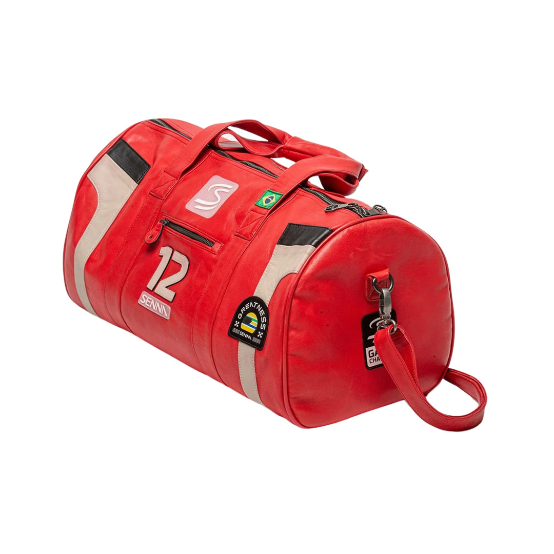 Ayrton Senna "Magic Senna" Leather Travel Bag - Red