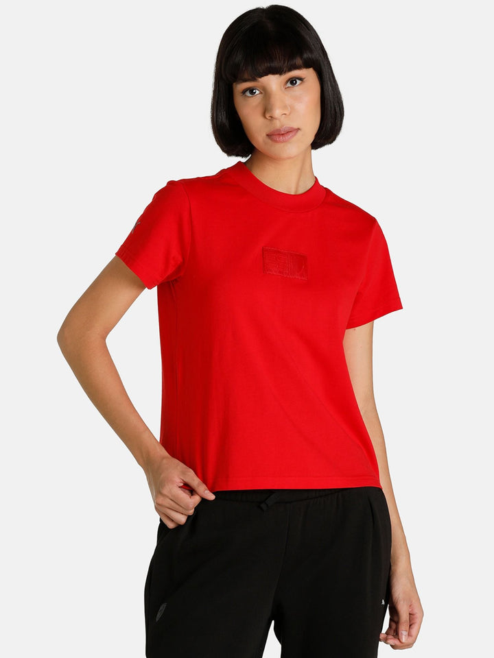 Scuderia Ferrari Women's Puma Small Logo T-Shirt-Red