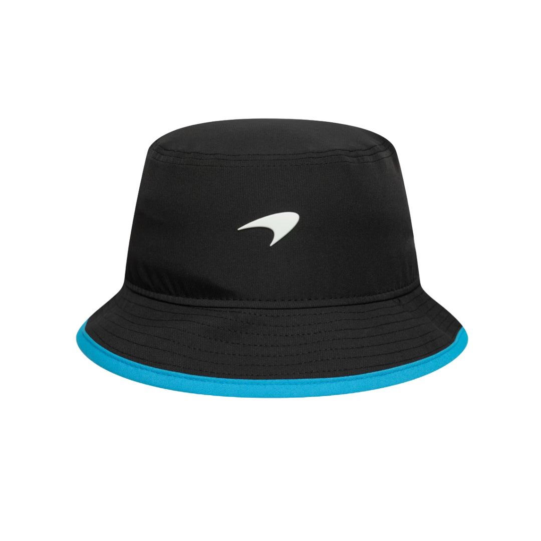 McLaren F1™ Team New Era Adult Tapered Bucket Hat – Black with Blue Trim