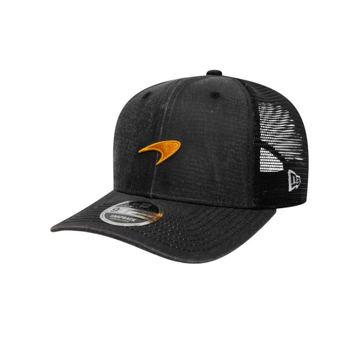 McLaren F1™ Team New Era Adult Washed 9FIFTY Pre‑Curved Cap – Black (M-L)