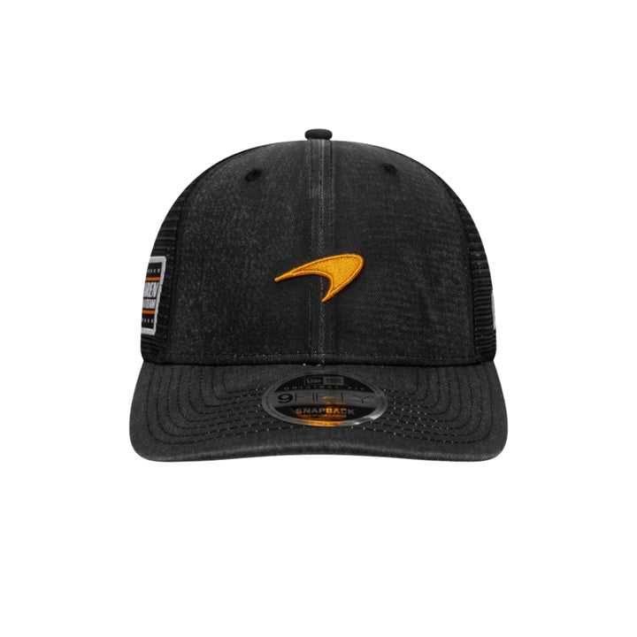 McLaren F1™ Team New Era Adult Washed 9FIFTY Pre‑Curved Cap – Black (M-L)