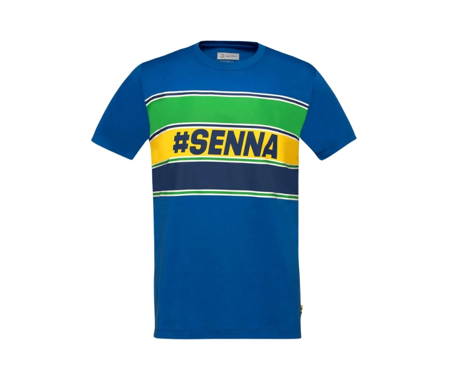 Ayrton Senna Hashtag Unisex T-Shirt - Yellow/ Blue