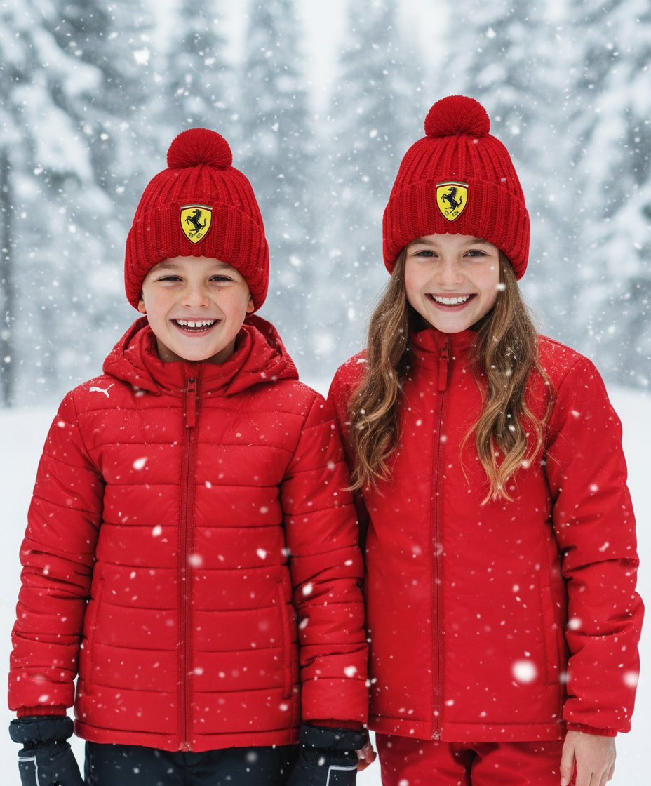 Scuderia Ferrari F1™ Team Logo Shield Boys and Girls Kids' Youth Beanie Tuque Winter Hat - Red