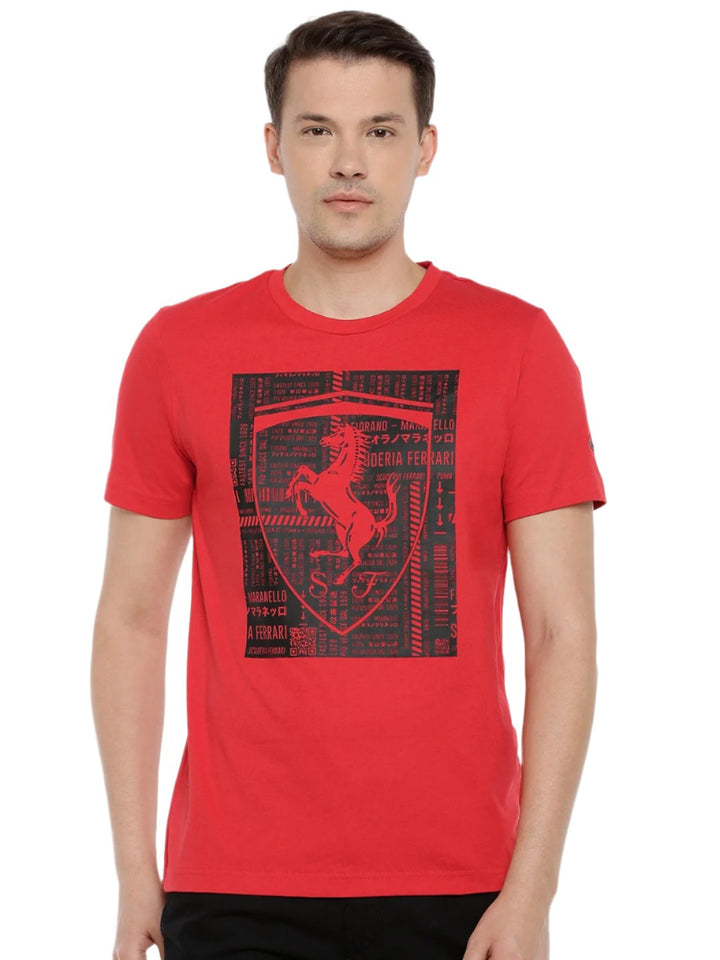 Scuderia Ferrari Big Shield Men's Japanese Writing T-Shirt - Red