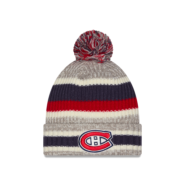 Gorro de invierno con pompón para jóvenes Montreal Canadiens NHL New Era – Gris multicolor