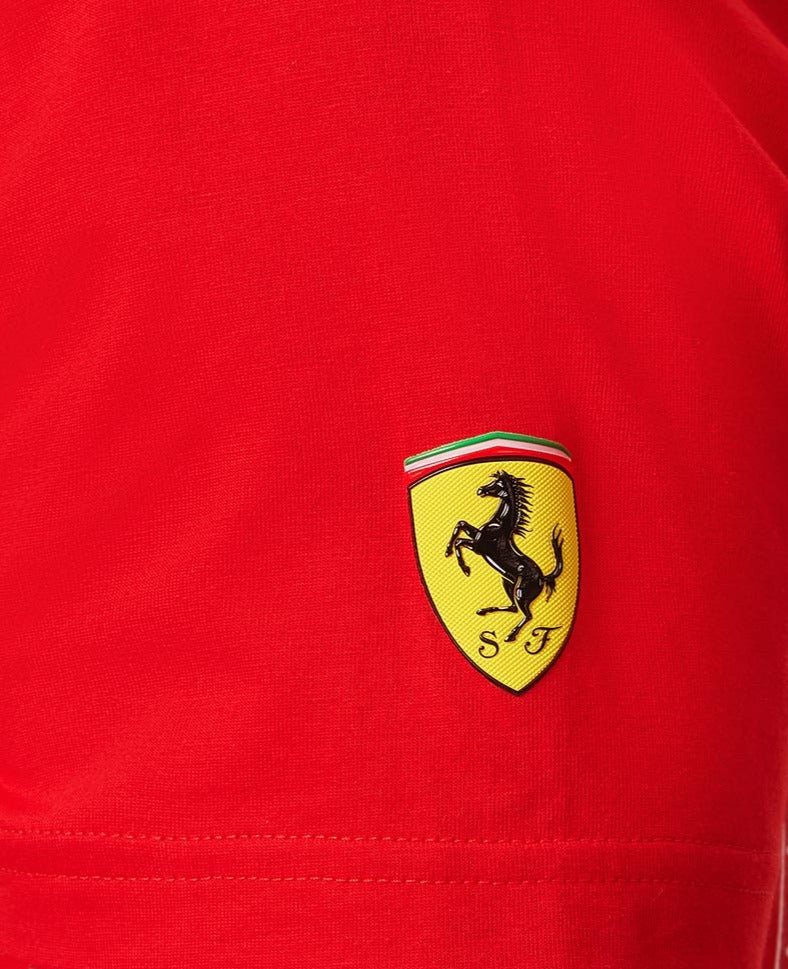 Camiseta roja escudo grande para niños Scuderia Ferrari F1