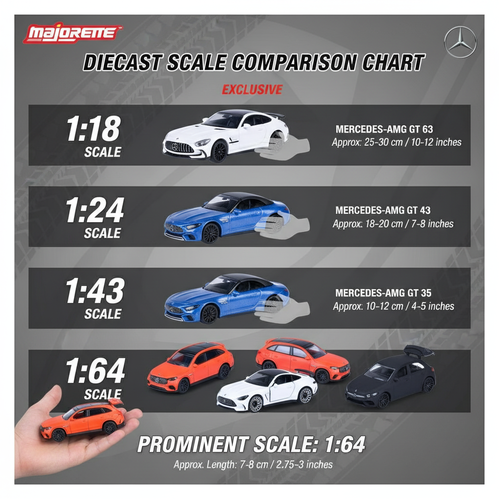 Mercedes AMG Miniature 1:64 Scale Diecast Model Cars 5-Pack - Various Color & Models