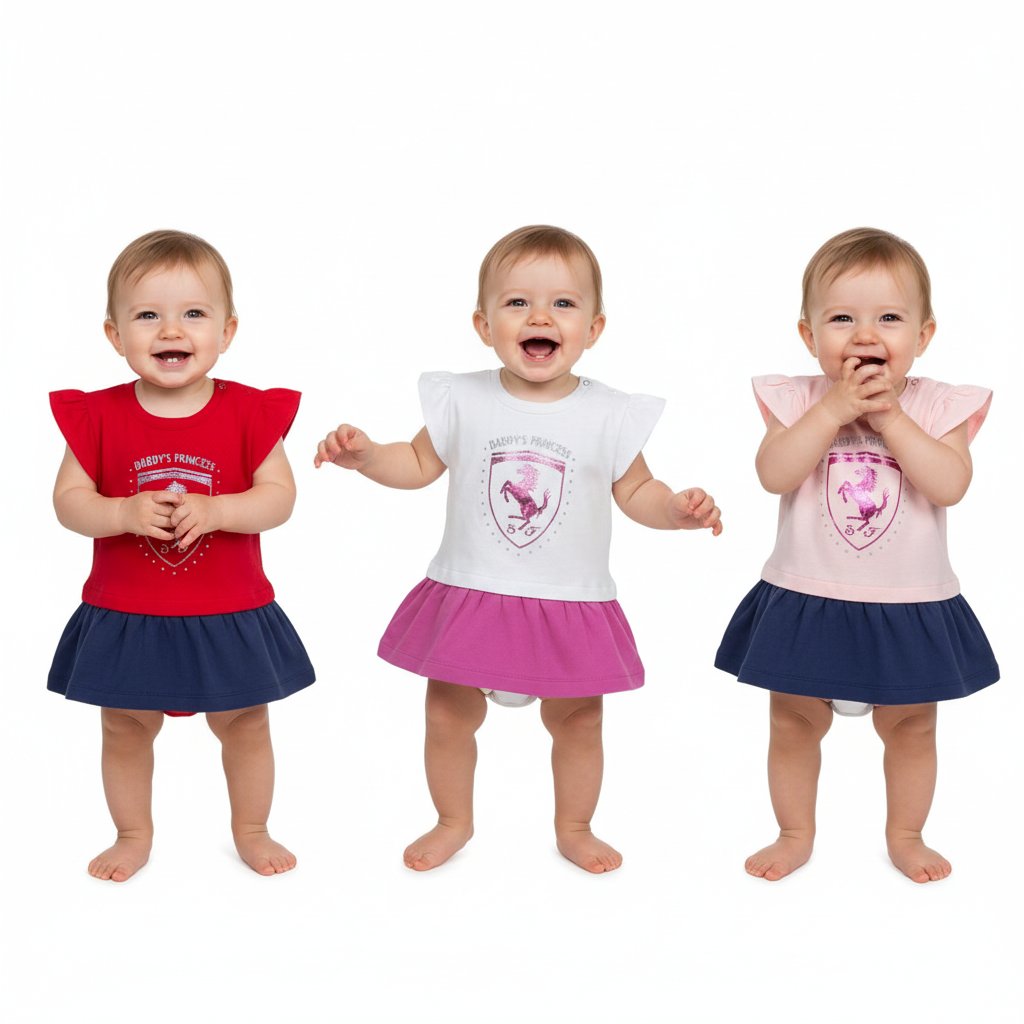 Robe « Princesse à papa » pour bébé fille de l'écurie Scuderia Ferrari F1™ - Rouge/Rose/Blanc